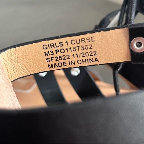 DOLCE VITA Girl’s Curse Gladiator Sandals in Black Size 1 NEW - Picture 15 of 16